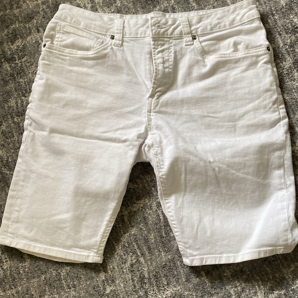 Mens Buffalo David Bitton white jean shorts